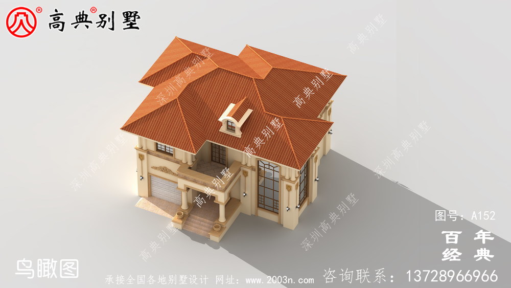 新农村建设两层带阳台小别墅设计图纸_乡村自建房设计图