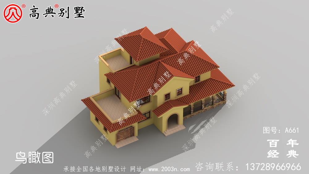 简易的欧式古典三层带阳台小别墅设计图纸_新农村别墅户型图设计