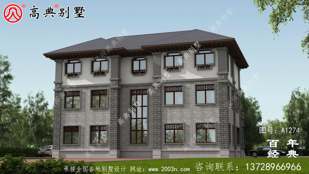 新中式双拼复式三层别墅设计图纸_农村三层别墅图纸