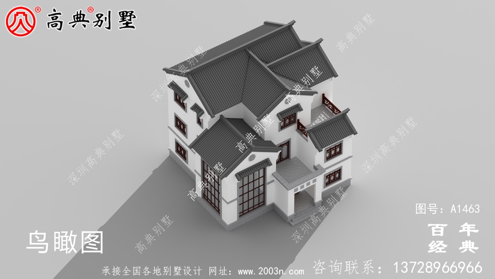 新中式三层复式别墅设计图纸_乡村别墅工程图纸