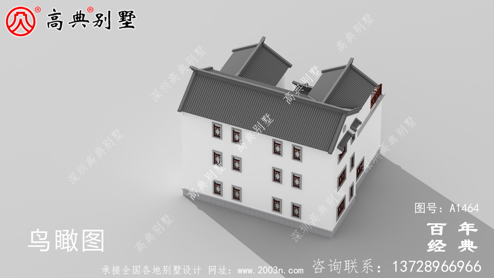 新中式农村别墅带车库三层设计图纸及效果图_农村三层别墅设计