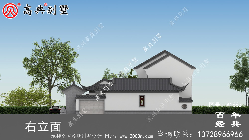 新中式两层气派别墅设计图纸和效果图_农村两层别墅设计