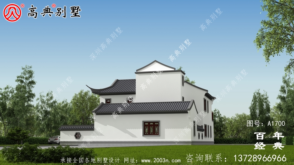 新中式三层别墅外观设计图_农村三层别墅设计
