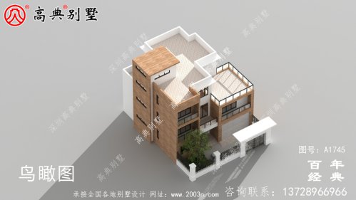 現代風三層別墅外觀設計圖_農村三層自建房設計圖