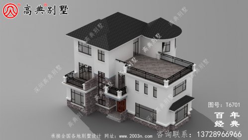 現代三層別墅設計效果圖_農村三層自建房設計圖