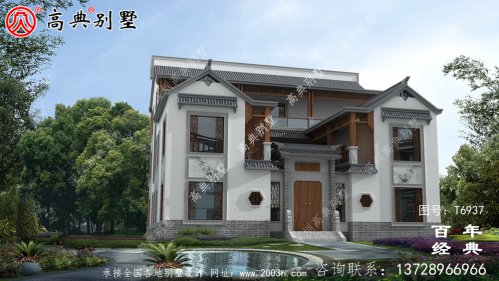 新中式實用三層鄉村建造房屋設計圖紙_鄉村別墅設計圖