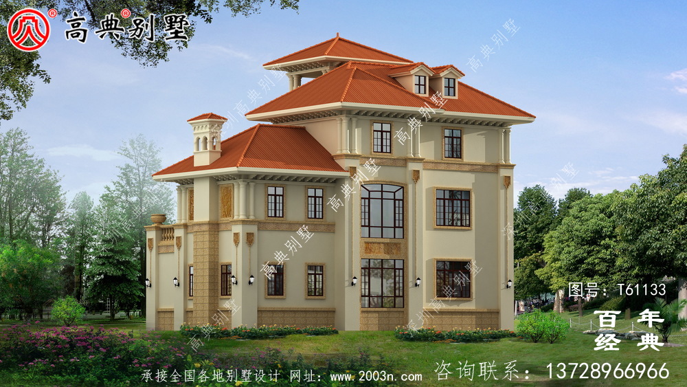 三层欧式别墅建筑设计施工图纸_农村三层房屋设计