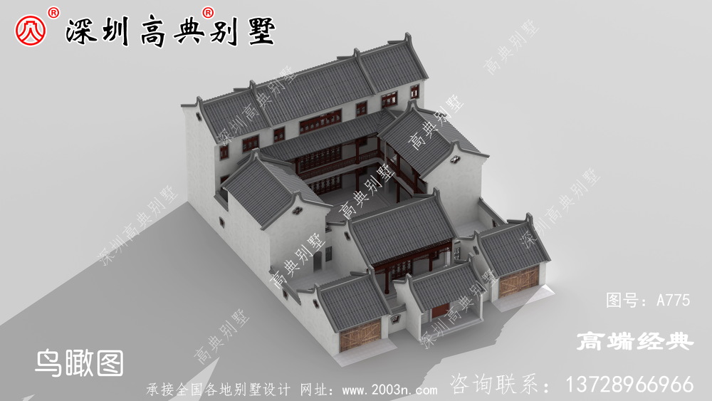 新中式别墅设计图，满足你的中式情怀。今天给大家带来的正是一套简约的新中式别墅